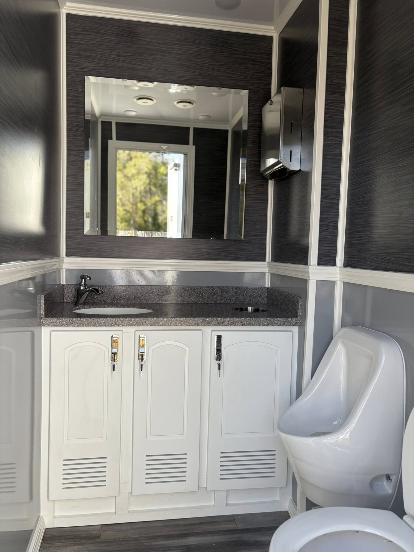 Full-length mirror and lighting